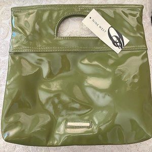 NINE WEST Green Patent Leather Clutch